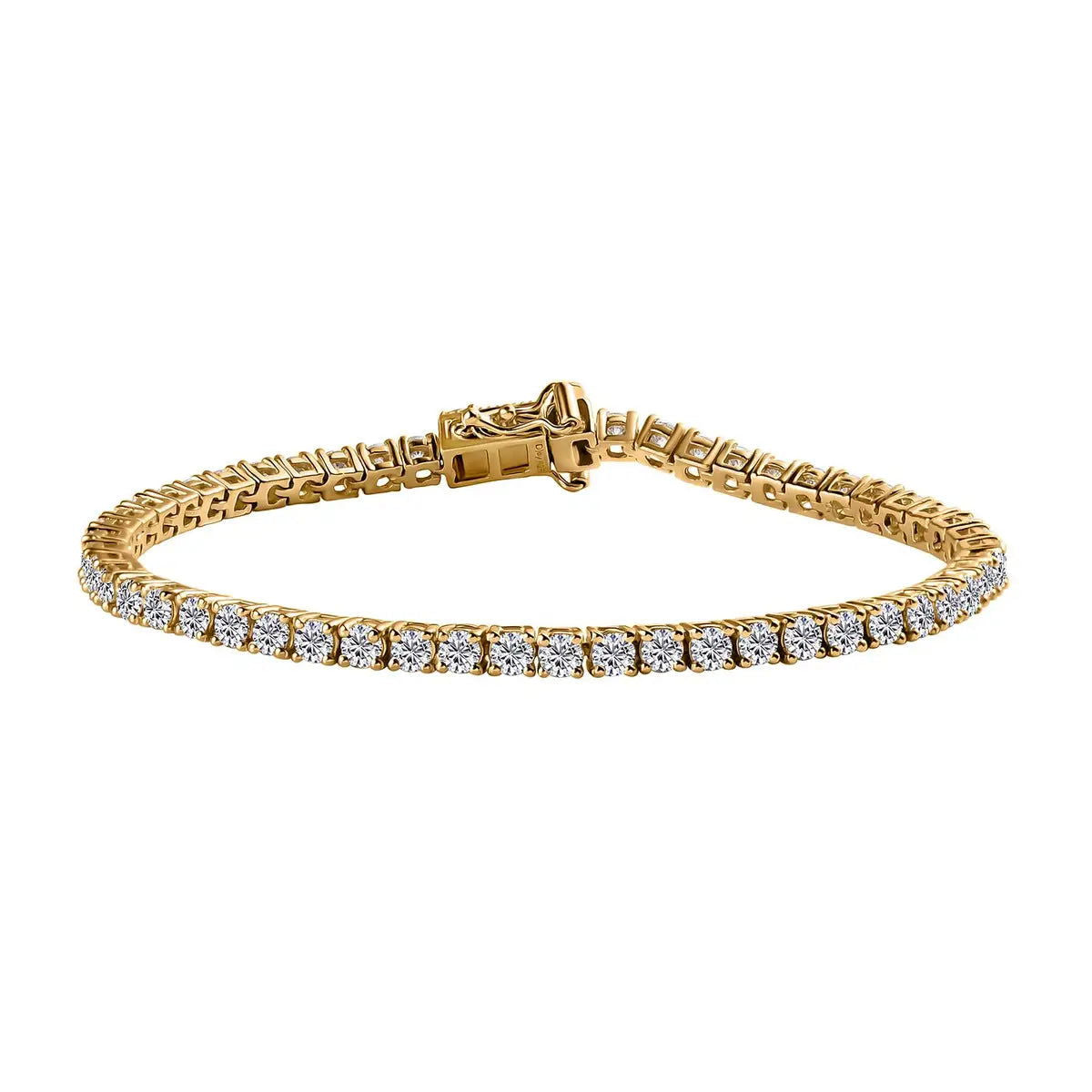 3MM Moissanite Diamond 14K Gold Tone Tennis Bracelet - Master of Bling